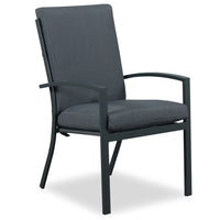 Matzo High Back Cushioned Outdoor Dining Chair Grey