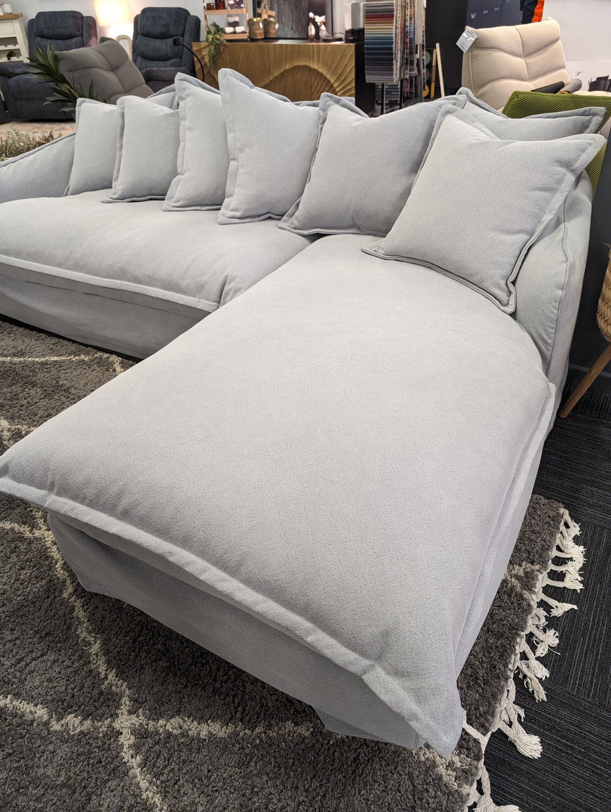 Veneta Sofa Chaise - Sky Blue