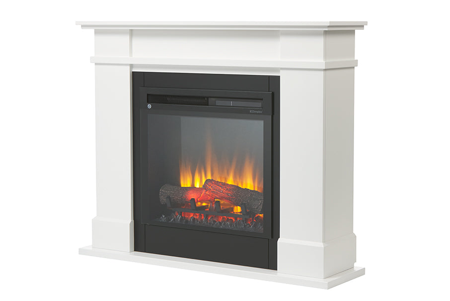 Rail Mantle 1.5kW LED Firebox- | White