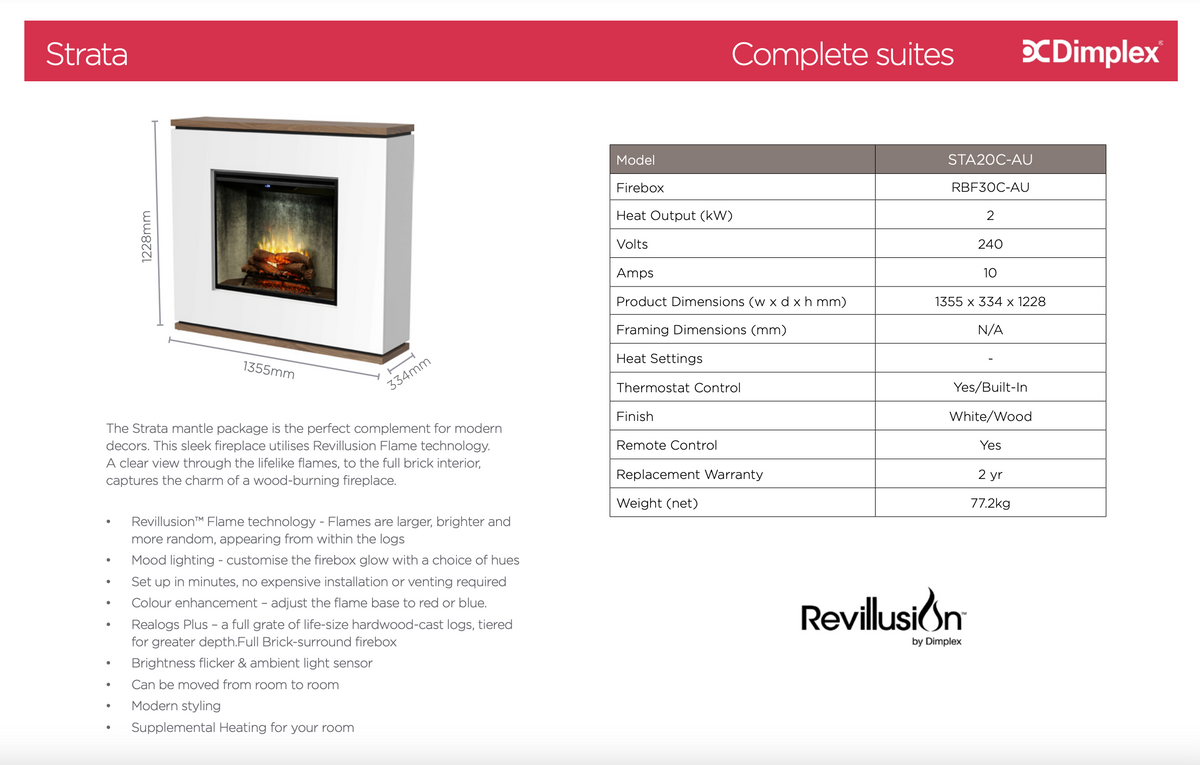 Strata Mantle Electric Fire Heater