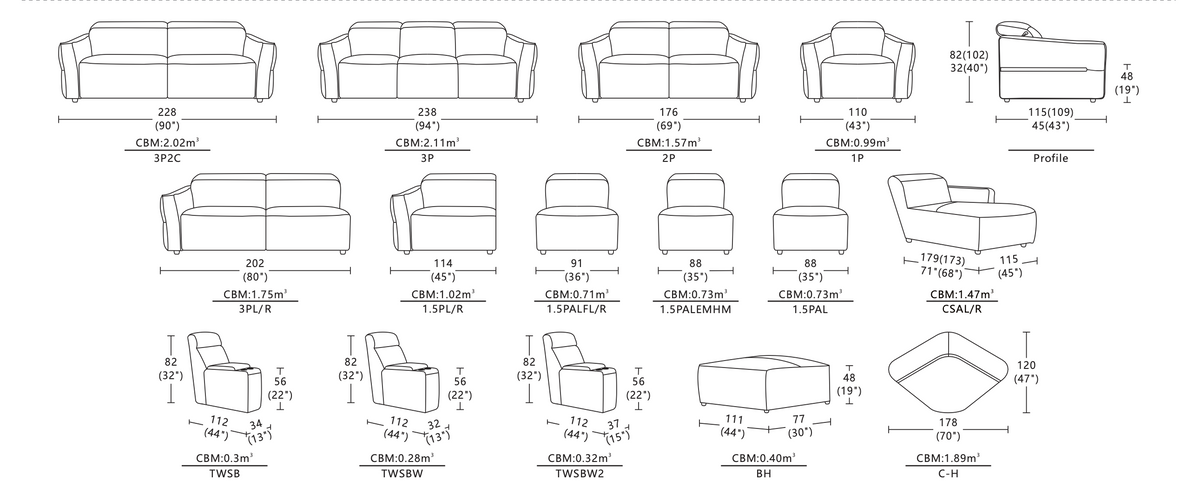 Bermuda Leather Electric Lounge