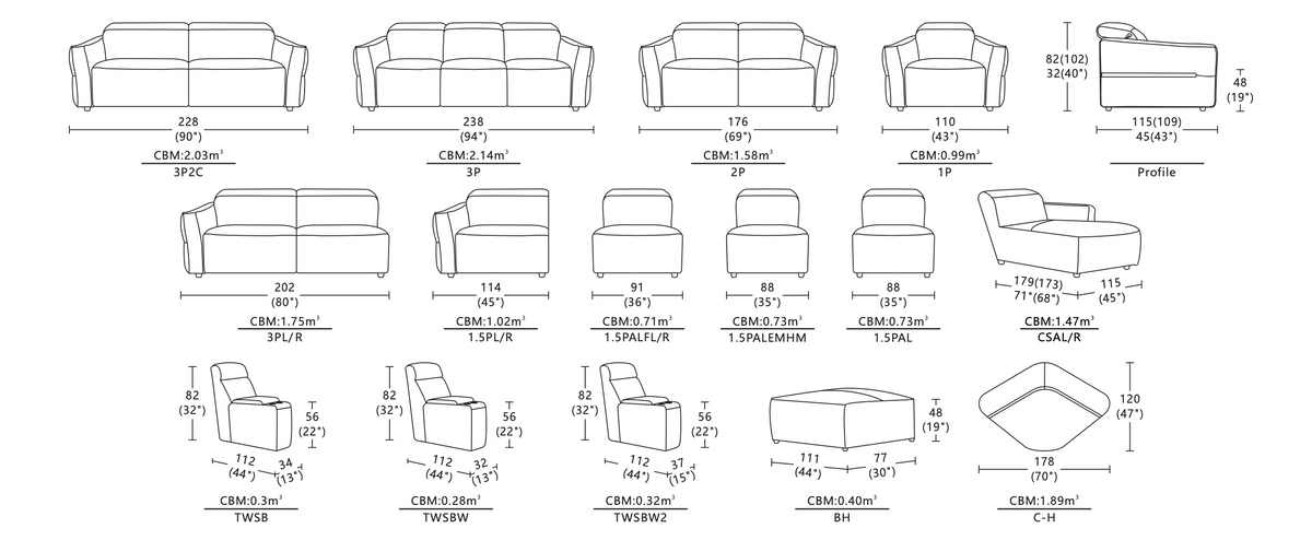 Bermuda Fabric Electric Chaise Lounge