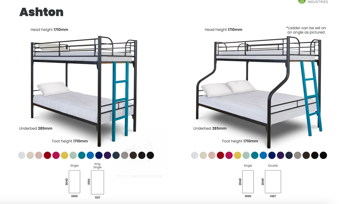 Ashton Bunk Bed | Single over Double