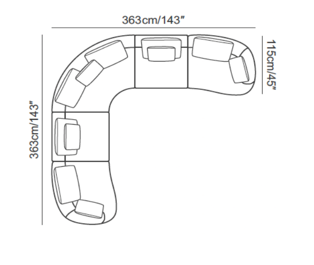 Fiori Modular Lounge w Ottoman