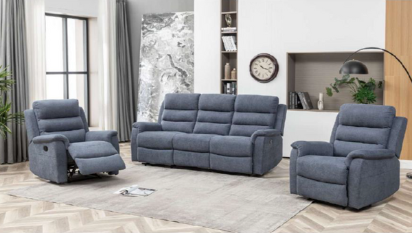 Westbury 3 Piece Recliner Lounge Suite | Charcoal