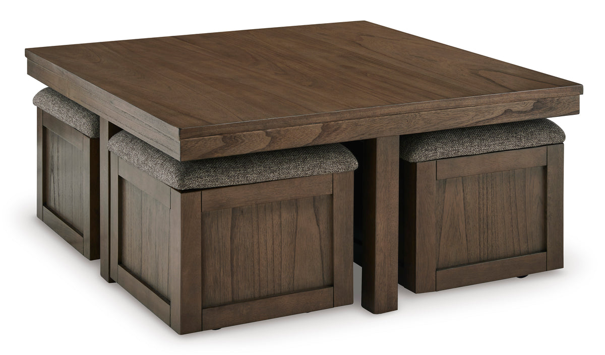 Argyle Coffee Table with 4 Stools