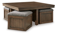 Argyle Coffee Table with 4 Stools