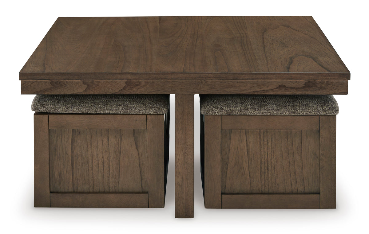 Argyle Coffee Table with 4 Stools