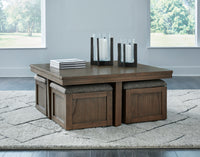 Argyle Coffee Table with 4 Stools