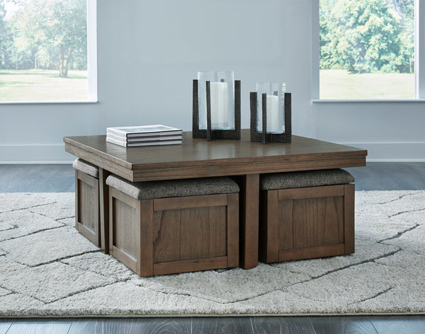 Argyle Coffee Table with 4 Stools