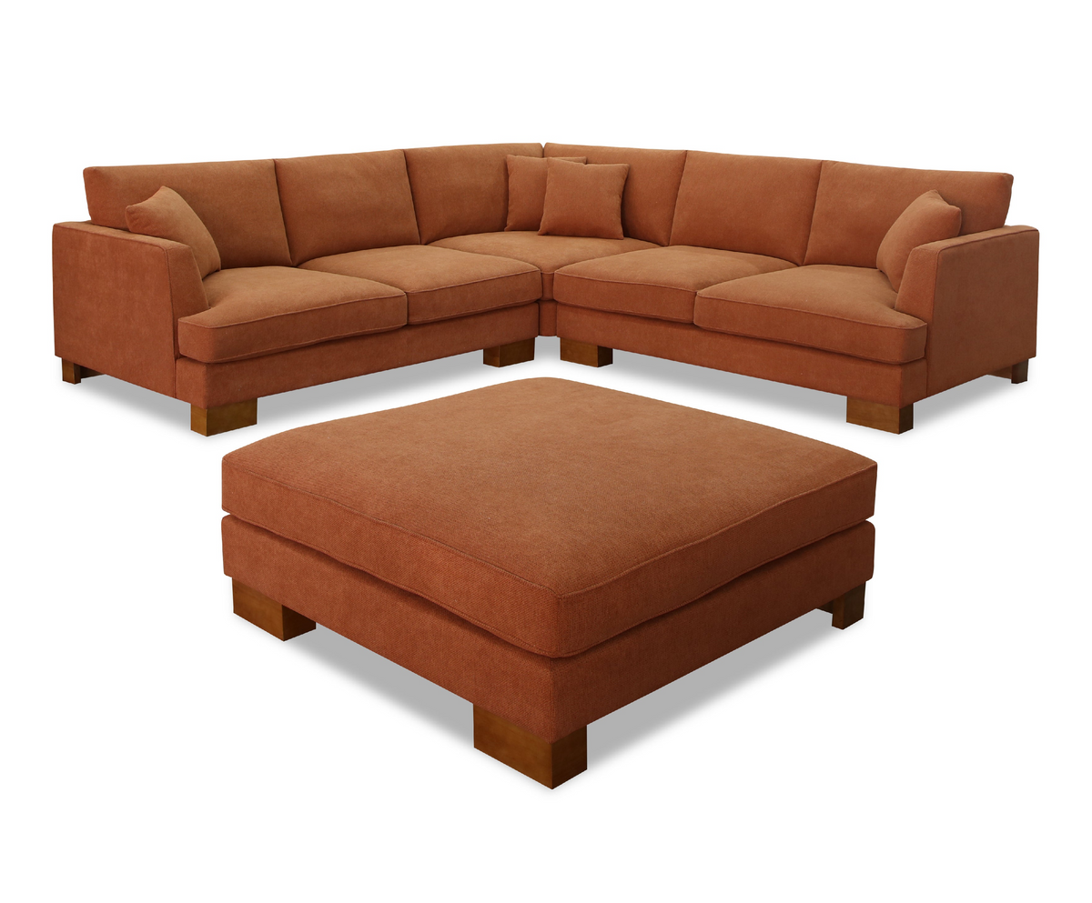 Trinity Fabric Corner Lounge with Ottoman