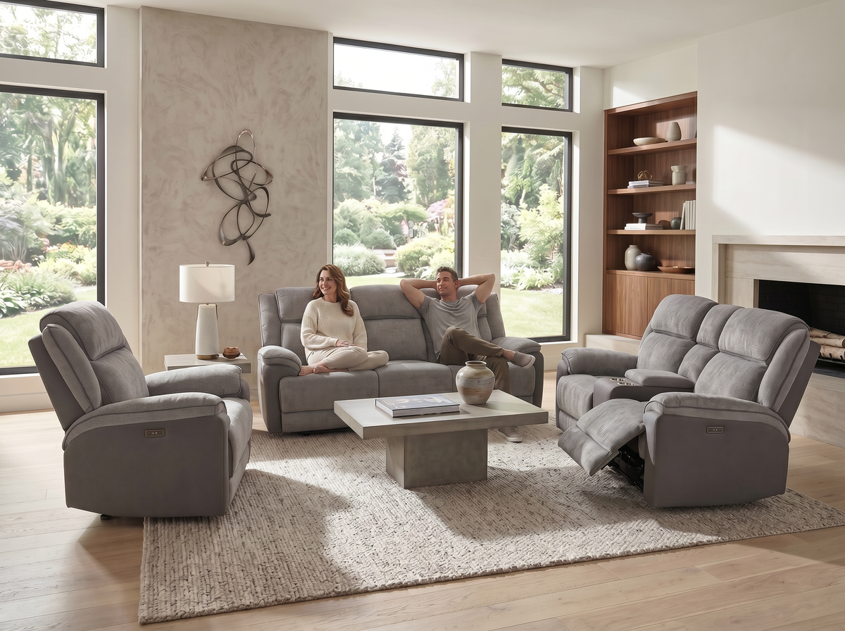 Tennessee 3 Seater Electric Lounge with Drop Down Tray