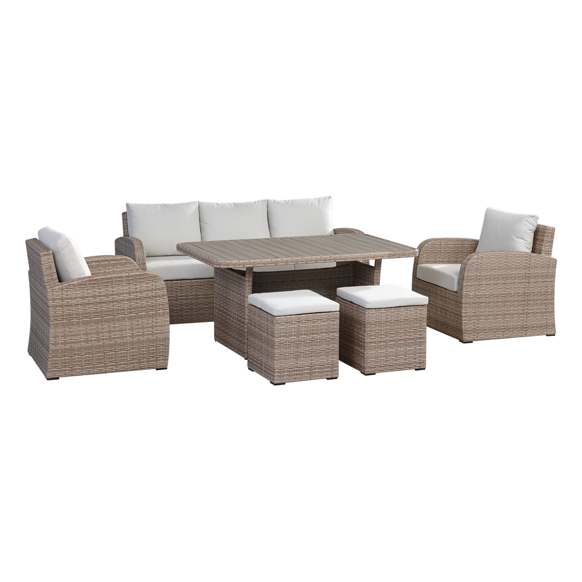 Birgu Low Dining 6-Piece Outdoor Set