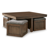 Argyle Coffee Table with 4 Stools