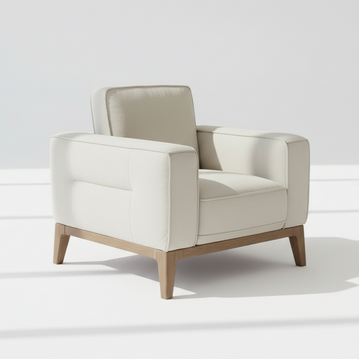 Apollo 1 Seater Leather Armchair | Moonlight