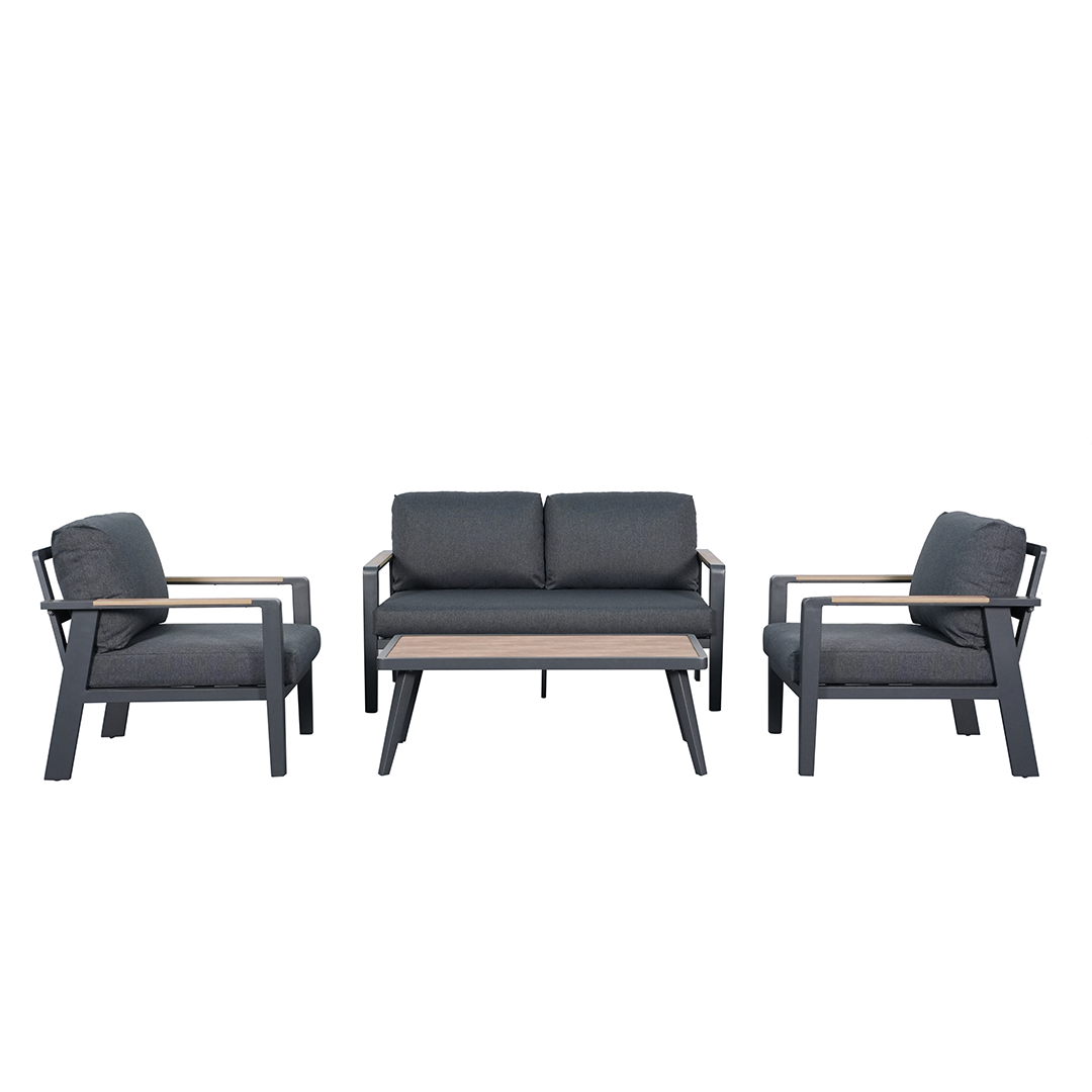 Arletter 4 piece 2 Seater+2 Chair+CT - Charcoal