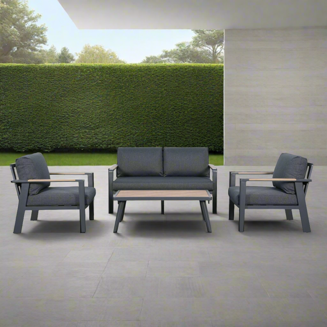 Arletter 4 piece 2 Seater+2 Chair+CT - Charcoal