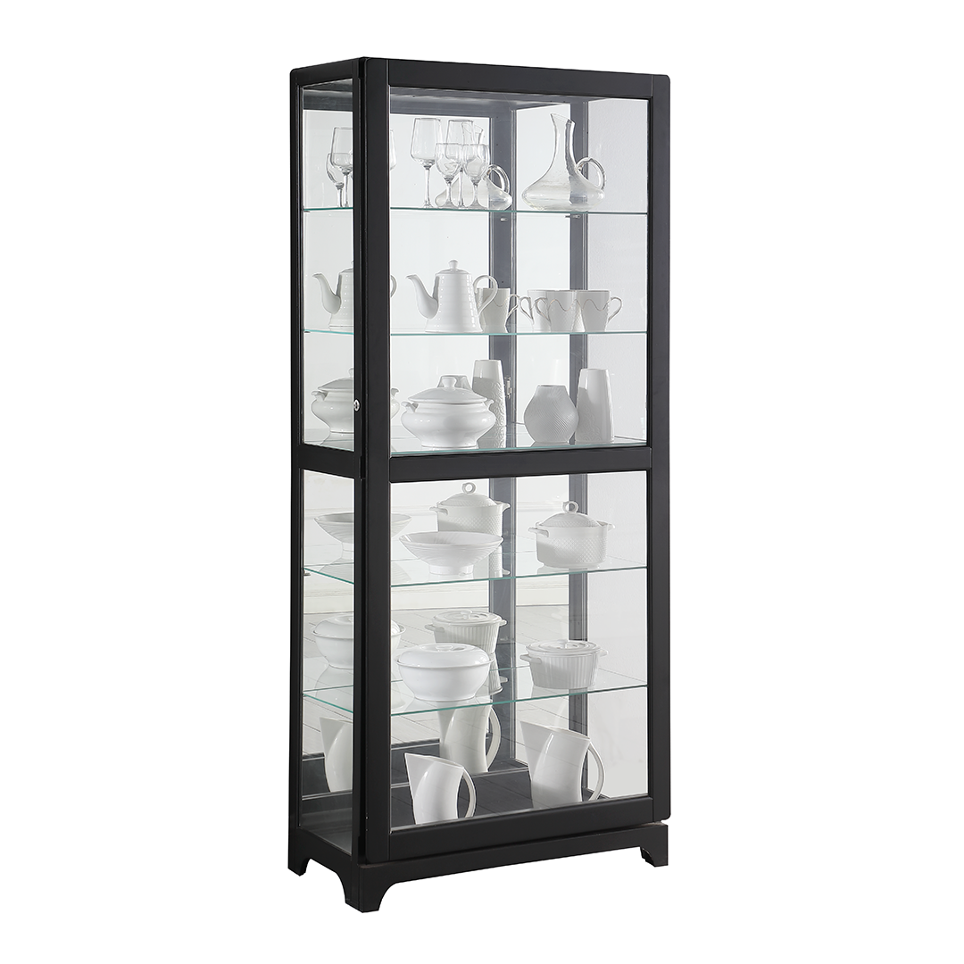 Barossa Sliding Door Glass Display Cabinet | Black Timber