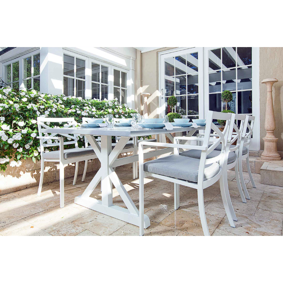 Bridgeport Dining Chair - White Frame|Boulder Cushions