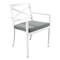 Bridgeport Dining Chair - White Frame|Boulder Cushions