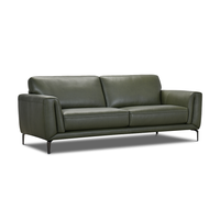 Castlebar 3 Seater Leather Sofa | Forest