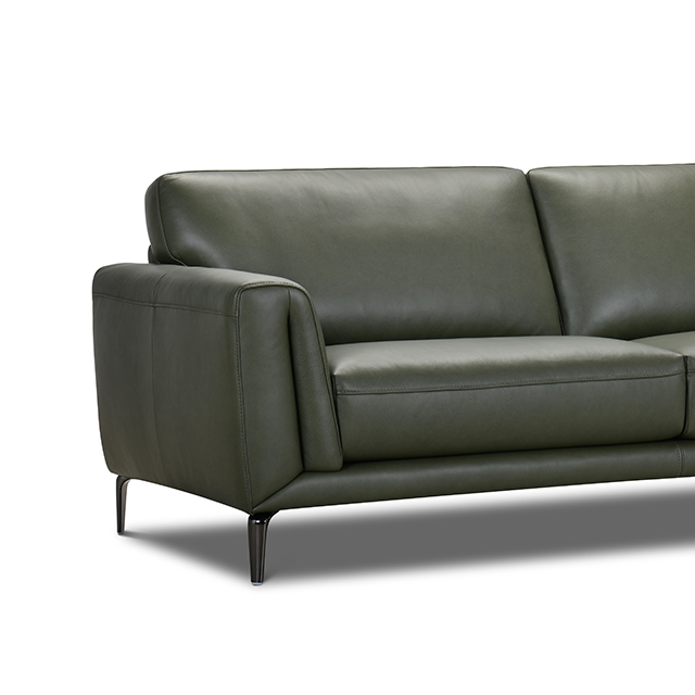 Castlebar 3 Seater Leather Sofa | Moss