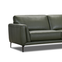 Castlebar 3 Seater Leather Sofa | Moss