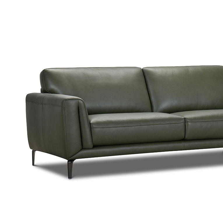 Castlebar 2 Seater Leather Sofa | Moss