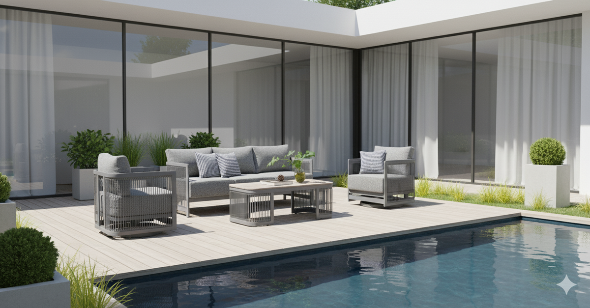 Chicago 4-Piece Swival Outdoor Lounge Set