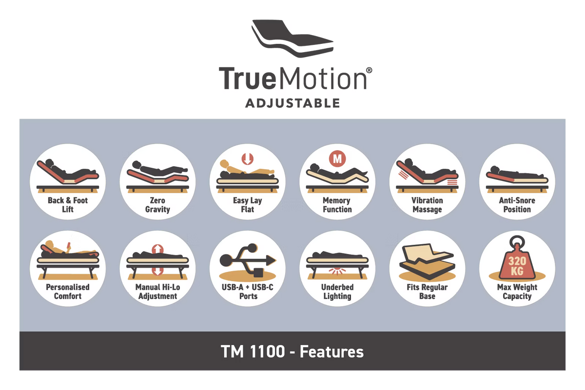 True Motion 1100 Adjustable Bed