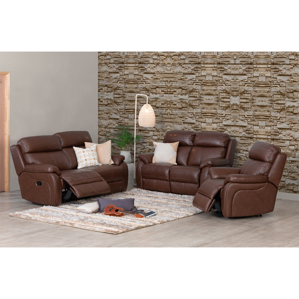 Favara 2.5 Seater Leather Sofa | Chocolate