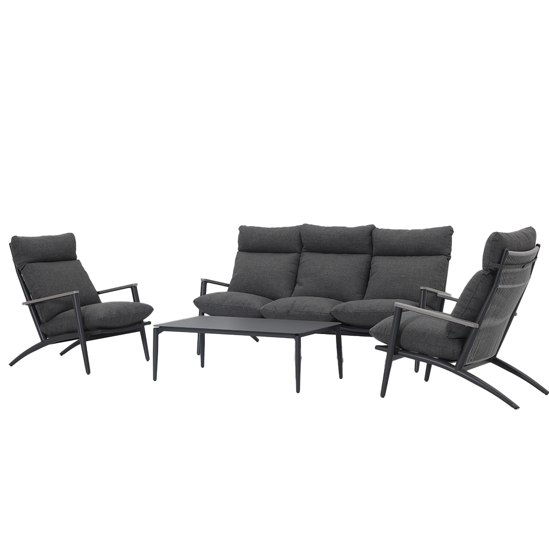 Florent 4 Piece Outdoor Lounge | Gunmetal