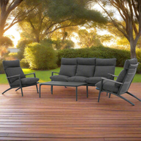 Florent 4 Piece Outdoor Lounge | Gunmetal