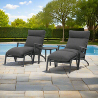 Florent 2 Outdoor Lounges with Ottomans and Side Table