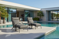 Florent 2 Outdoor Lounges with Ottomans and Side Table