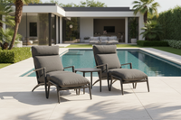 Florent 2 Outdoor Lounges with Ottomans and Side Table