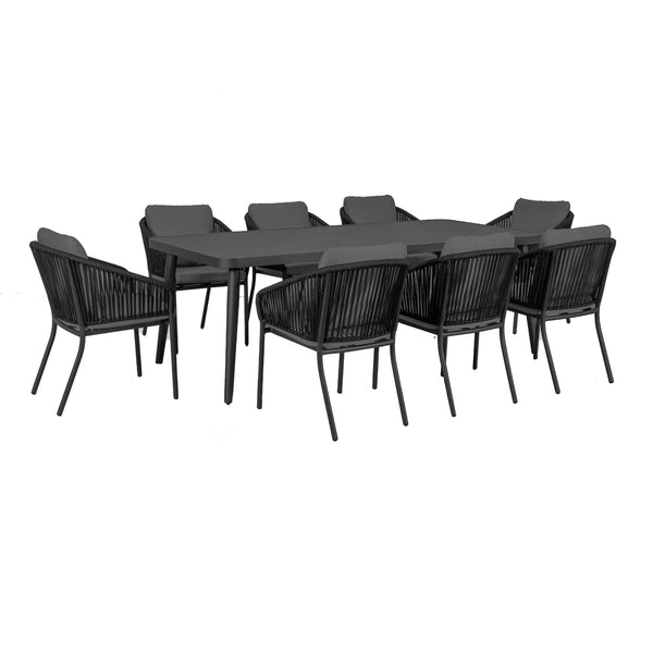 Java Black Outdoor Dining Table 2250 | Matte Black