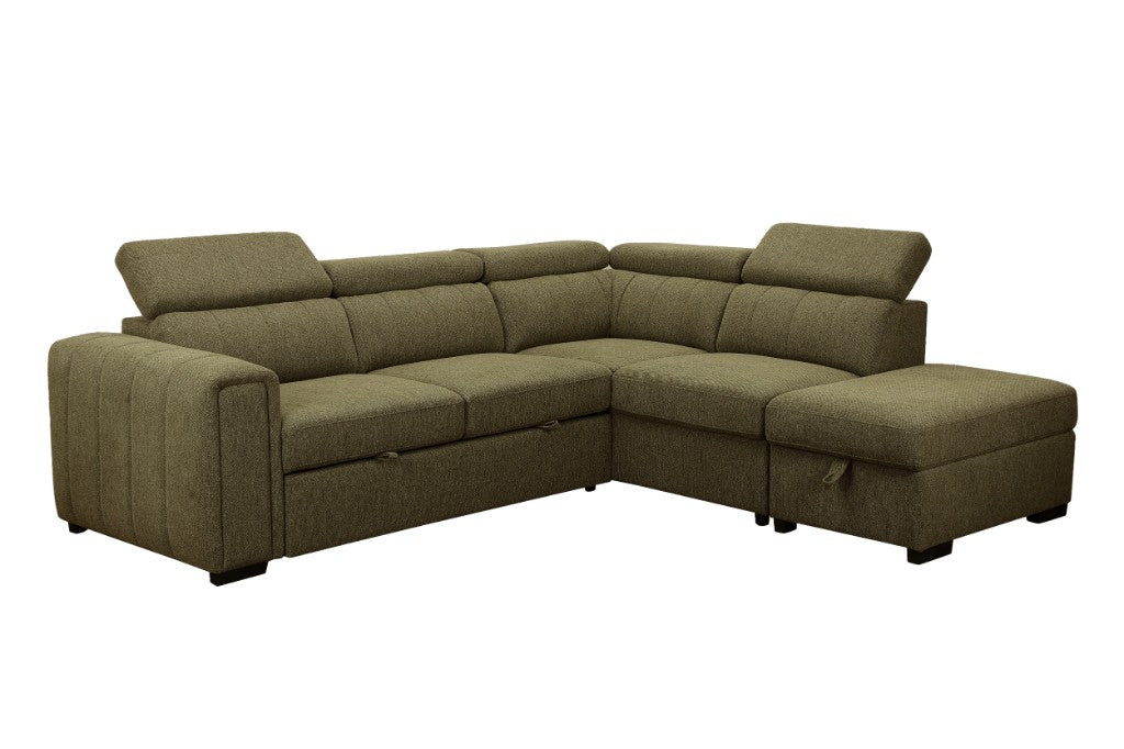 Odelia Corner Sofa Bed with Storage Ottoman