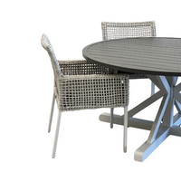 Bridgeport 1500 Round Outdoor Dining Table - White Frame|Graphite Top