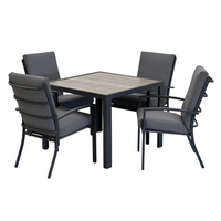 Matzo High Back Cushioned Outdoor Dining Chair Grey