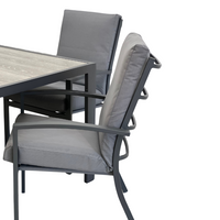 Matzo High Back Cushioned Outdoor Dining Chair Grey