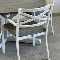 Bridgeport Dining Chair - White Frame|Boulder Cushions