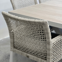 ATLANTA Dining Chair - White Frame / Porcelain Wicker