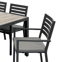 Ekaterina Outdoor Dining Table 1800 | Gunmetal