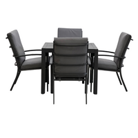 Matzo 5 Piece Outdoor Dining Set 900 x 900 | Gunmetal