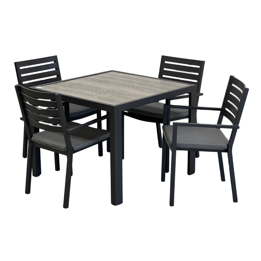 Ekaterina Mayfair 5 Piece Outdoor Dining Set 900 x 900 | Gunmetal