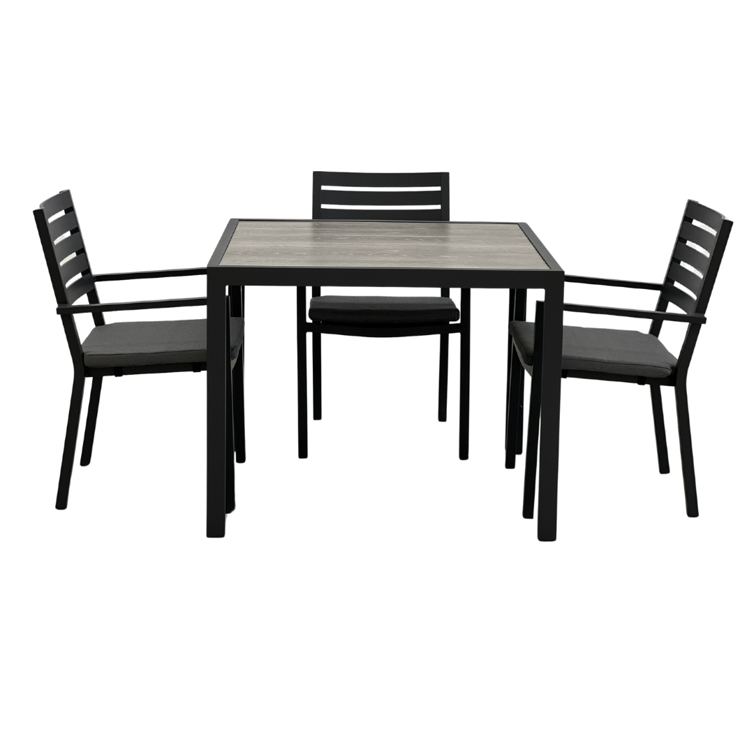 Ekaterina Mayfair 5 Piece Outdoor Dining Set 900 x 900 | Gunmetal