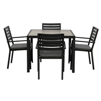 Ekaterina Mayfair 5 Piece Outdoor Dining Set 900 x 900 | Gunmetal