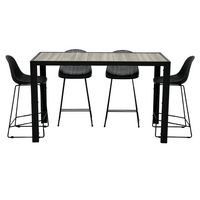 Ekaterina Gardenia 5 Piece Outdoor Bar Setting |  Gunmetal Grey