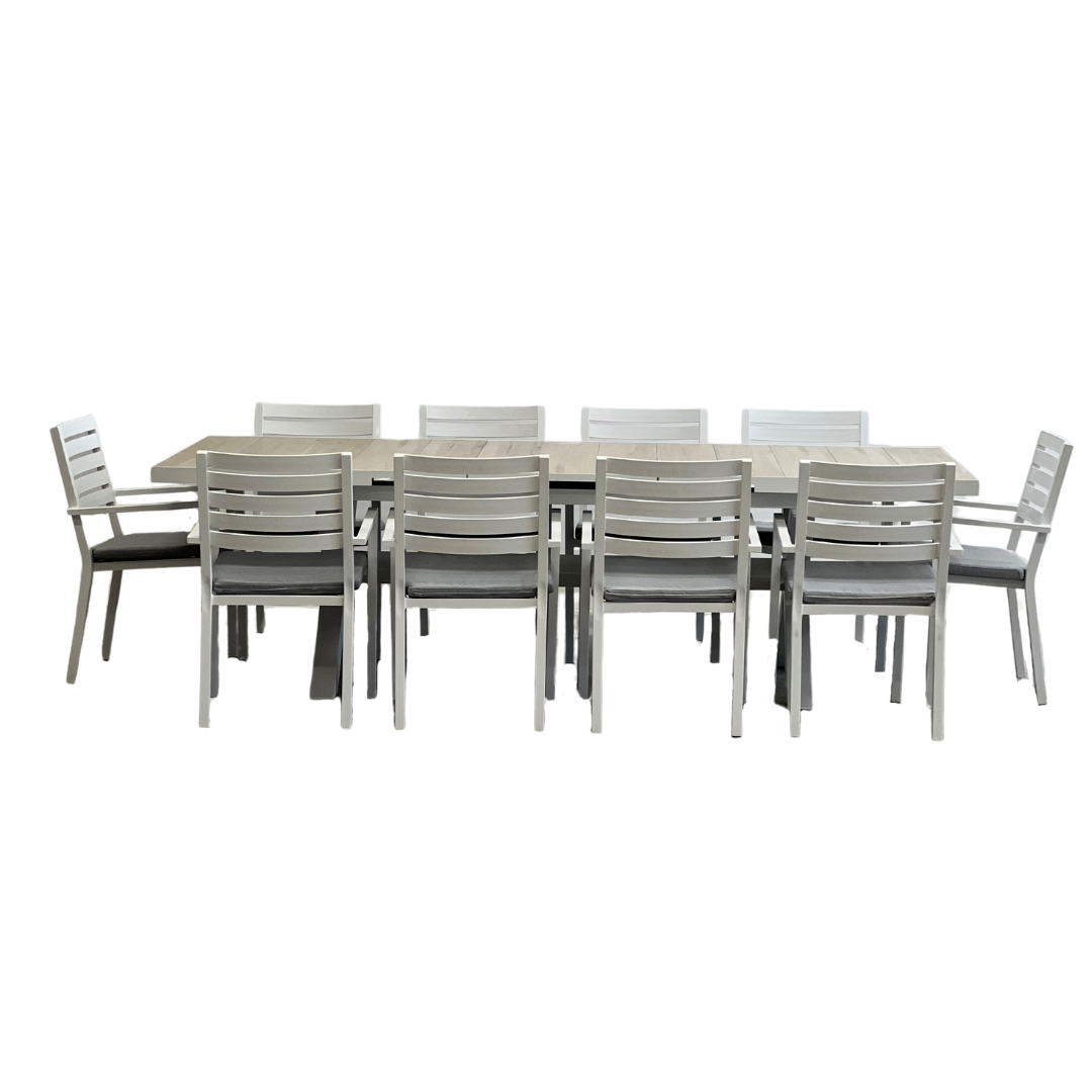 Sultan Mayfair 11 Piece Outdoor Dining Setting | White